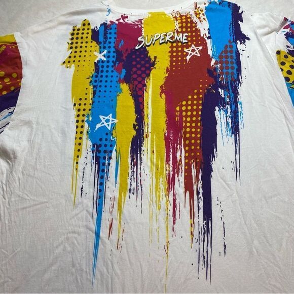Akademiks White and Red Short Sleeve Tee with Artistic Design - Picture 8 of 11